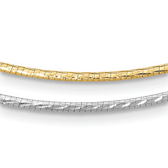 14K White Gold w/Rhodium Reversible Adj. Omega Necklace