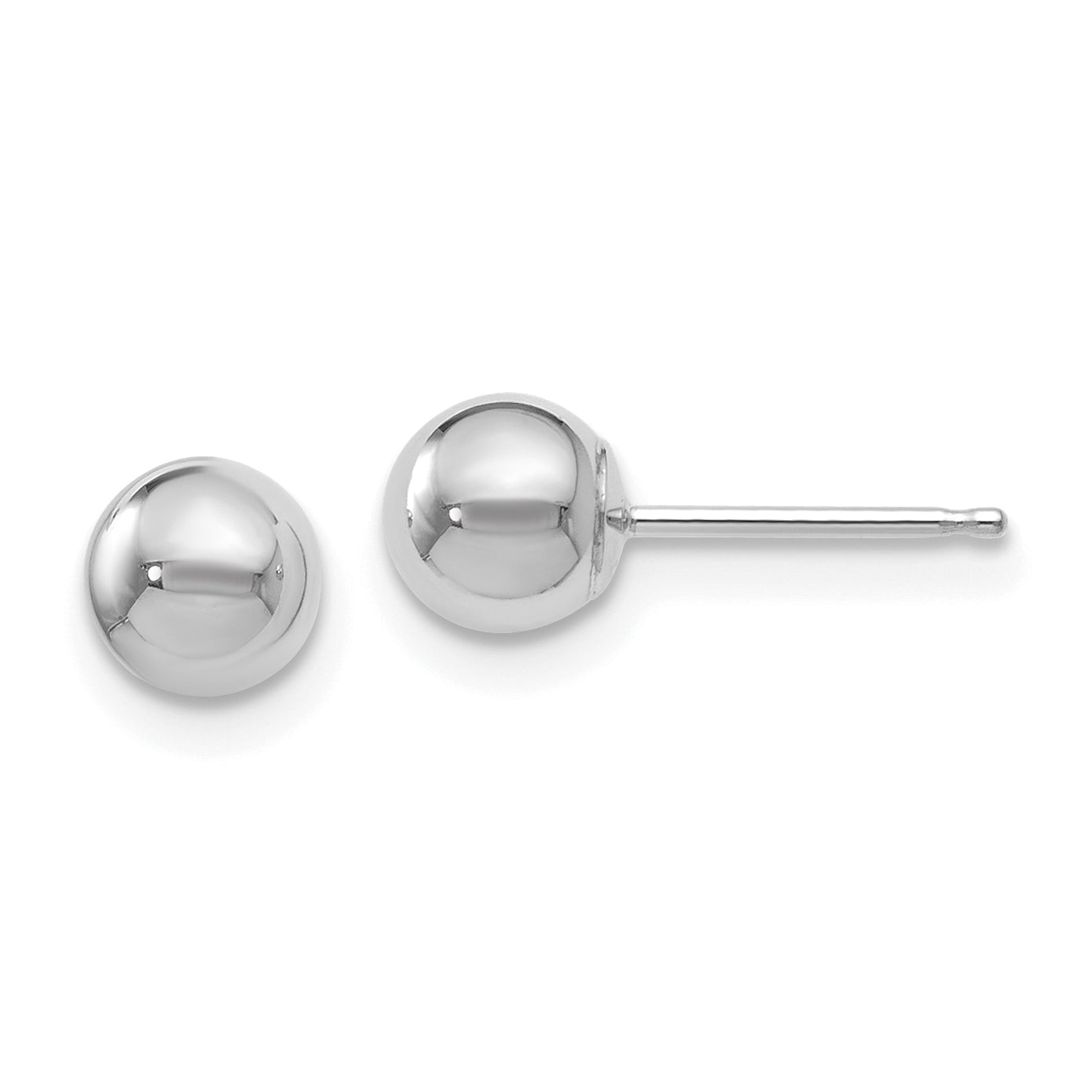 14K White Gold Polished 5mm Ball Post Earrings Main image