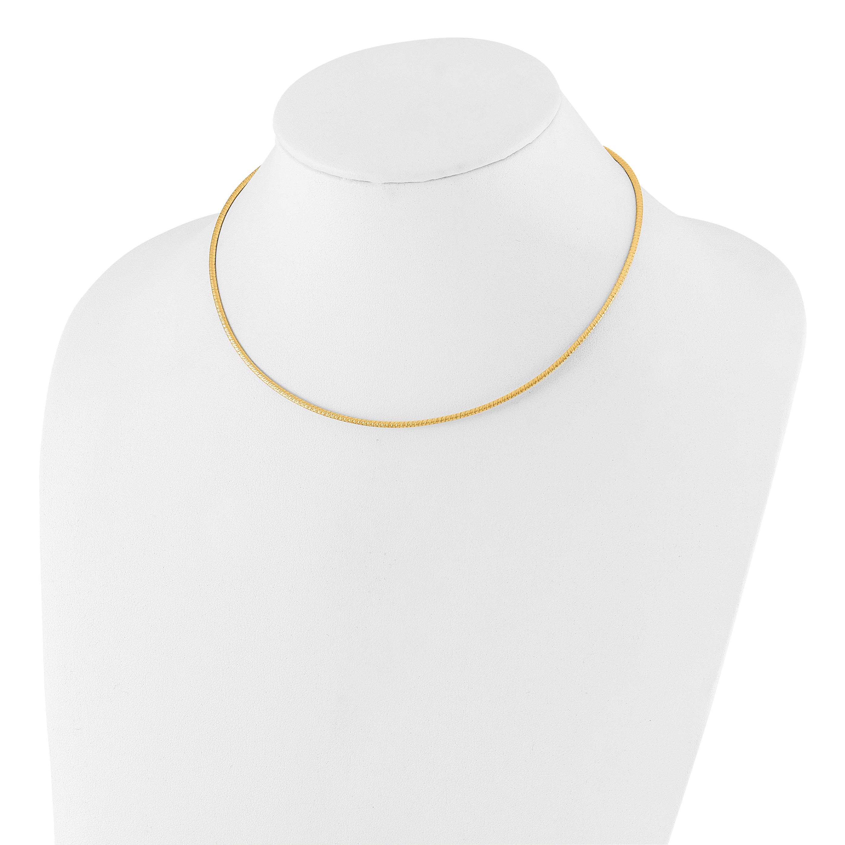 14K Two-Tone Gold Reversible Omega Necklace with Adjustable Design