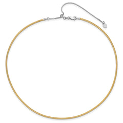 14K Two-Tone Gold Reversible Omega Necklace with Adjustable Design