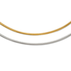 Leslie's 14K Two-Tone Reversible Omega Necklace with Adjustable Semi-Solid Design