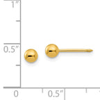 14K Yellow Gold Hollow Ball Post Earrings Elegant 4mm Design for Women