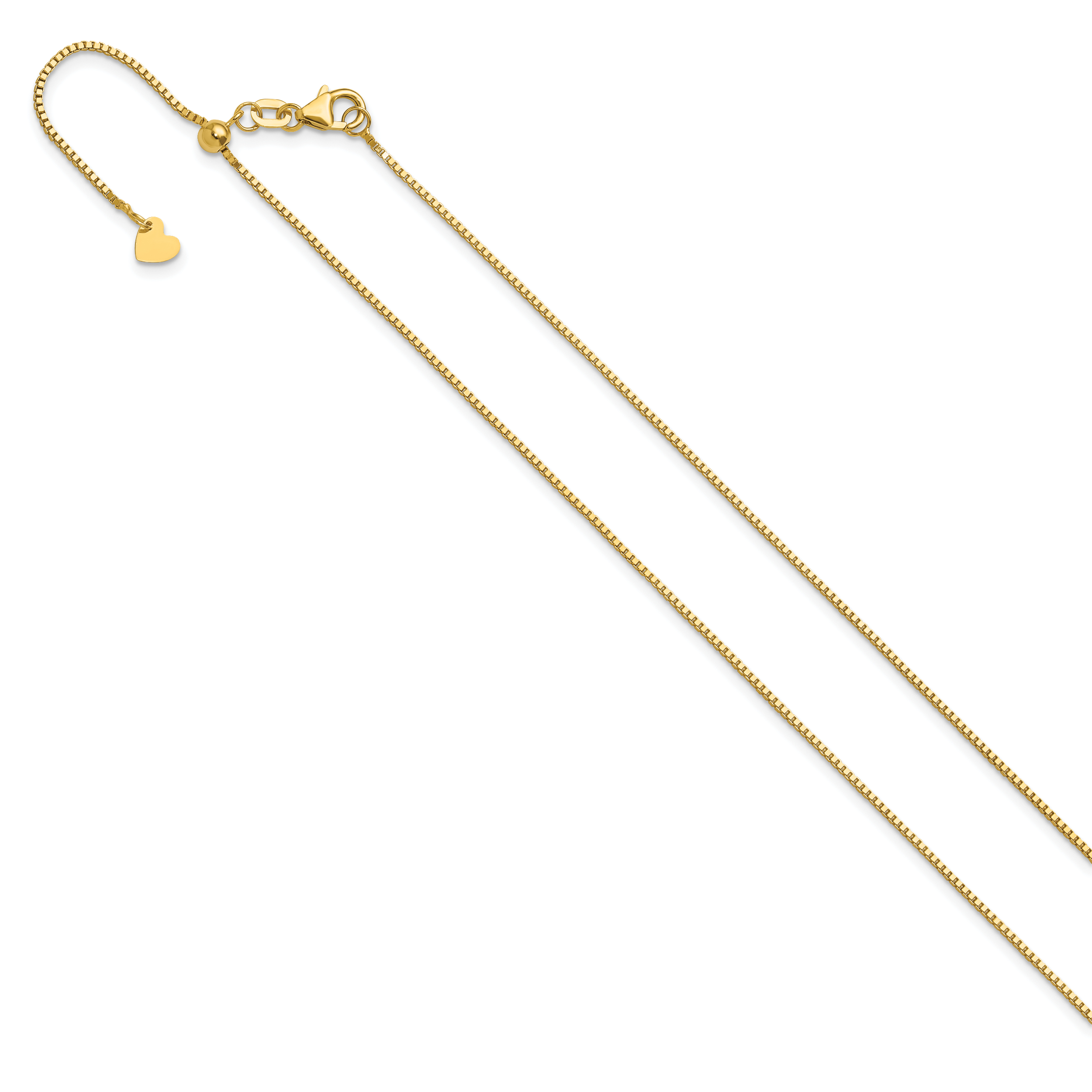 14K Adjustable .9mm Box Chain Secondary image