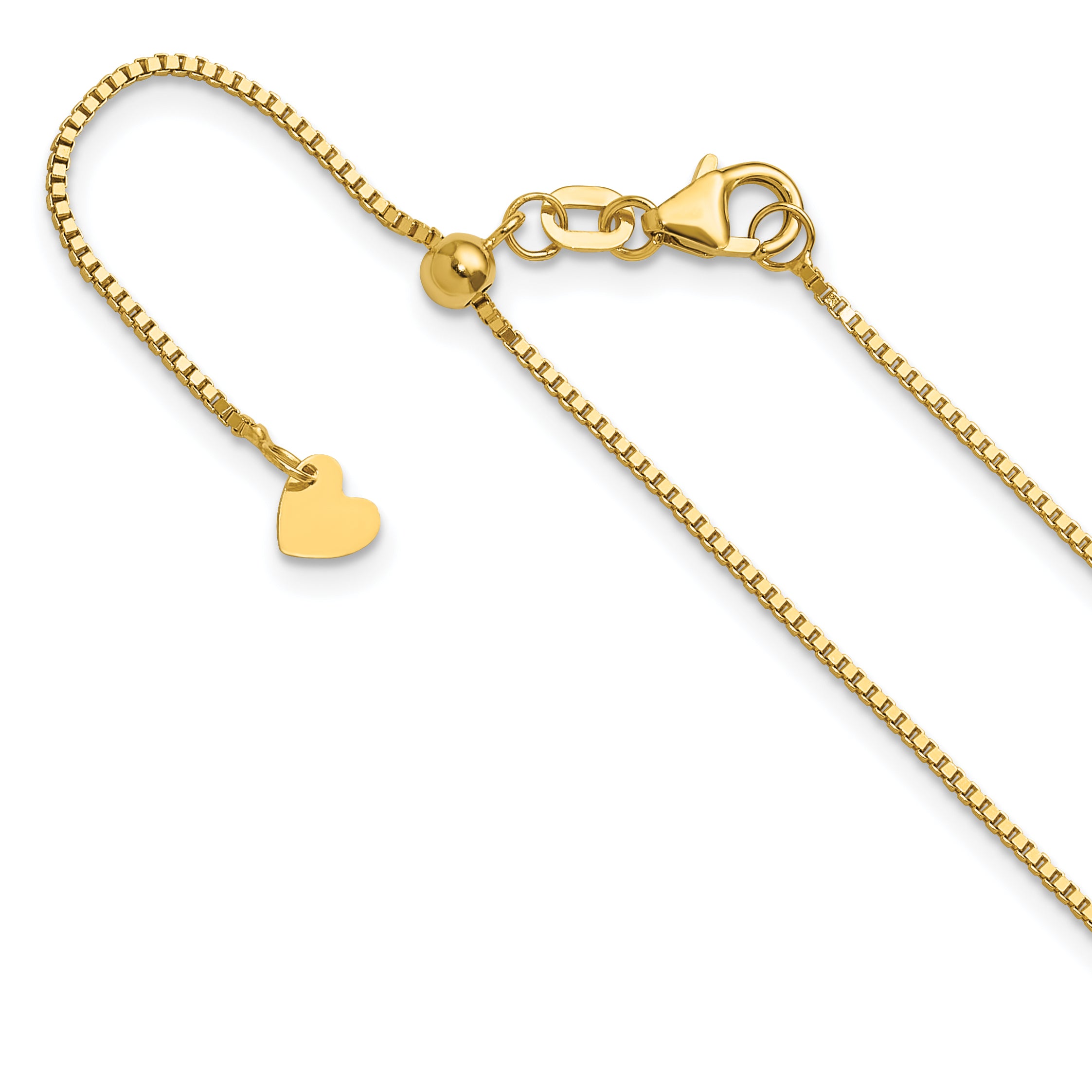 14K Adjustable .9mm Box Chain Main image