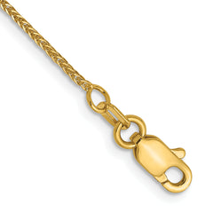 14K .8mm D/C Quadra Wheat Chain Anklet