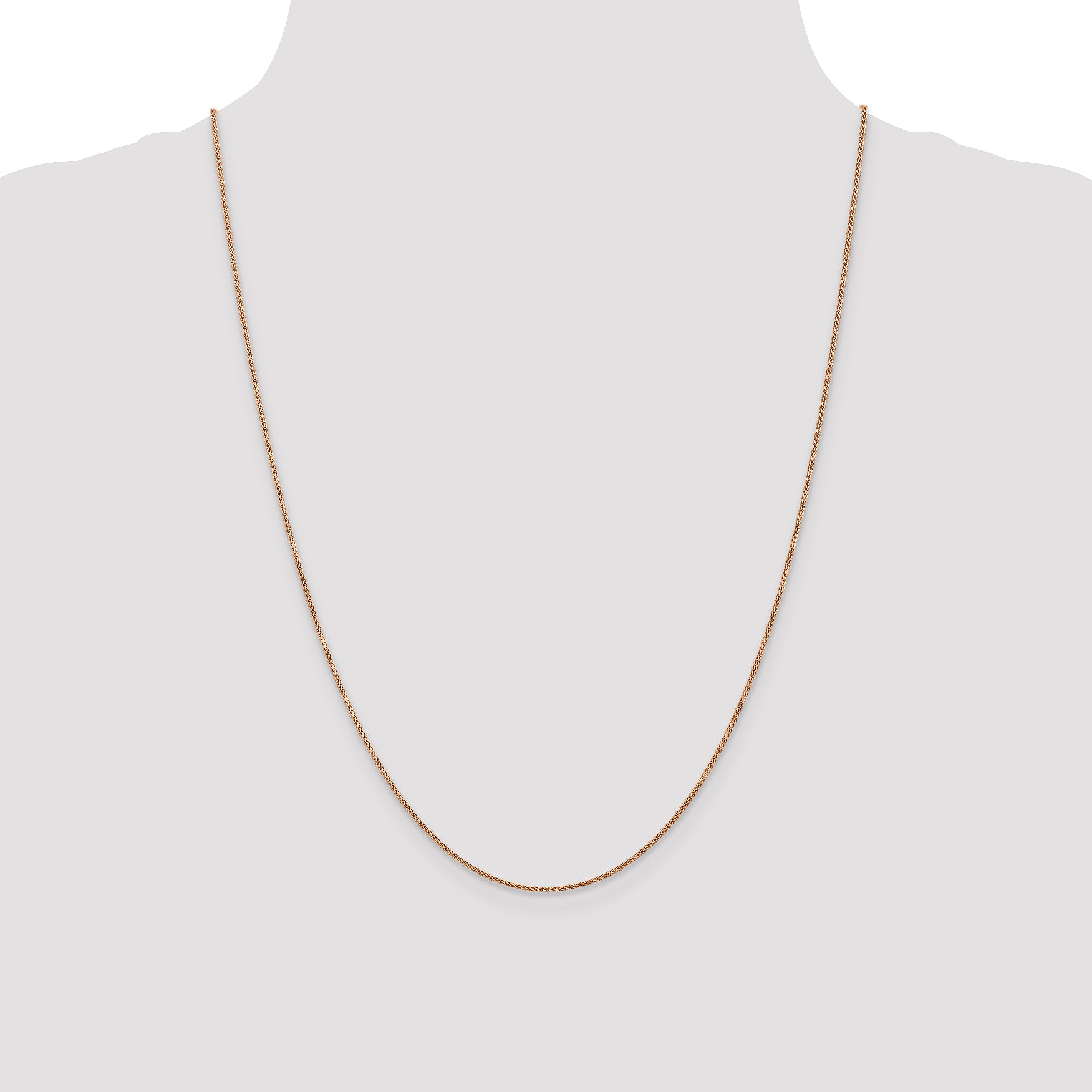 14K Rose Gold 1mm Spiga (Wheat) Chain