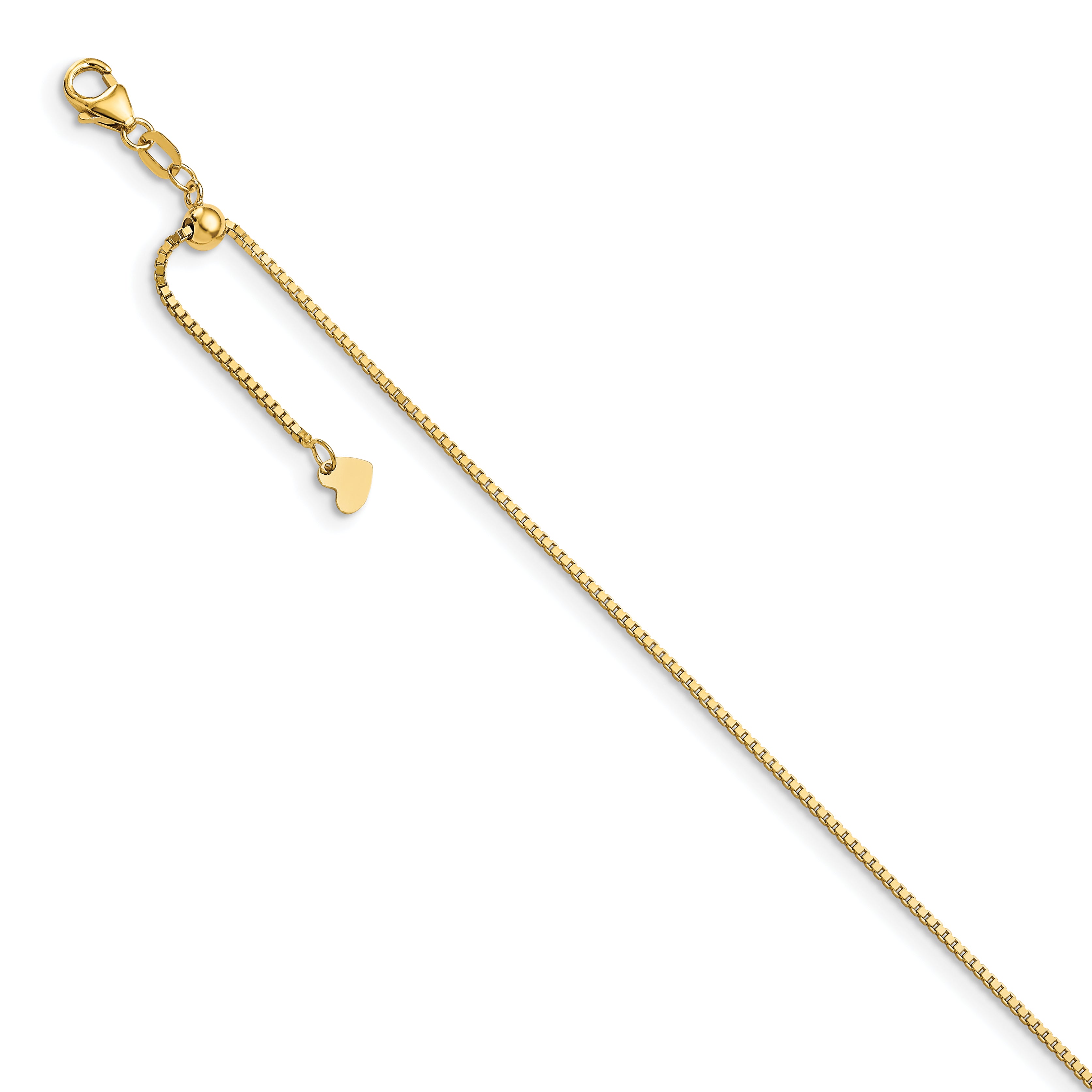 14K Polished Adjustable Box Chain Anklet Main image