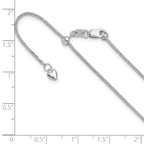 14K White Gold Adjustable 1.4mm Wheat Chain