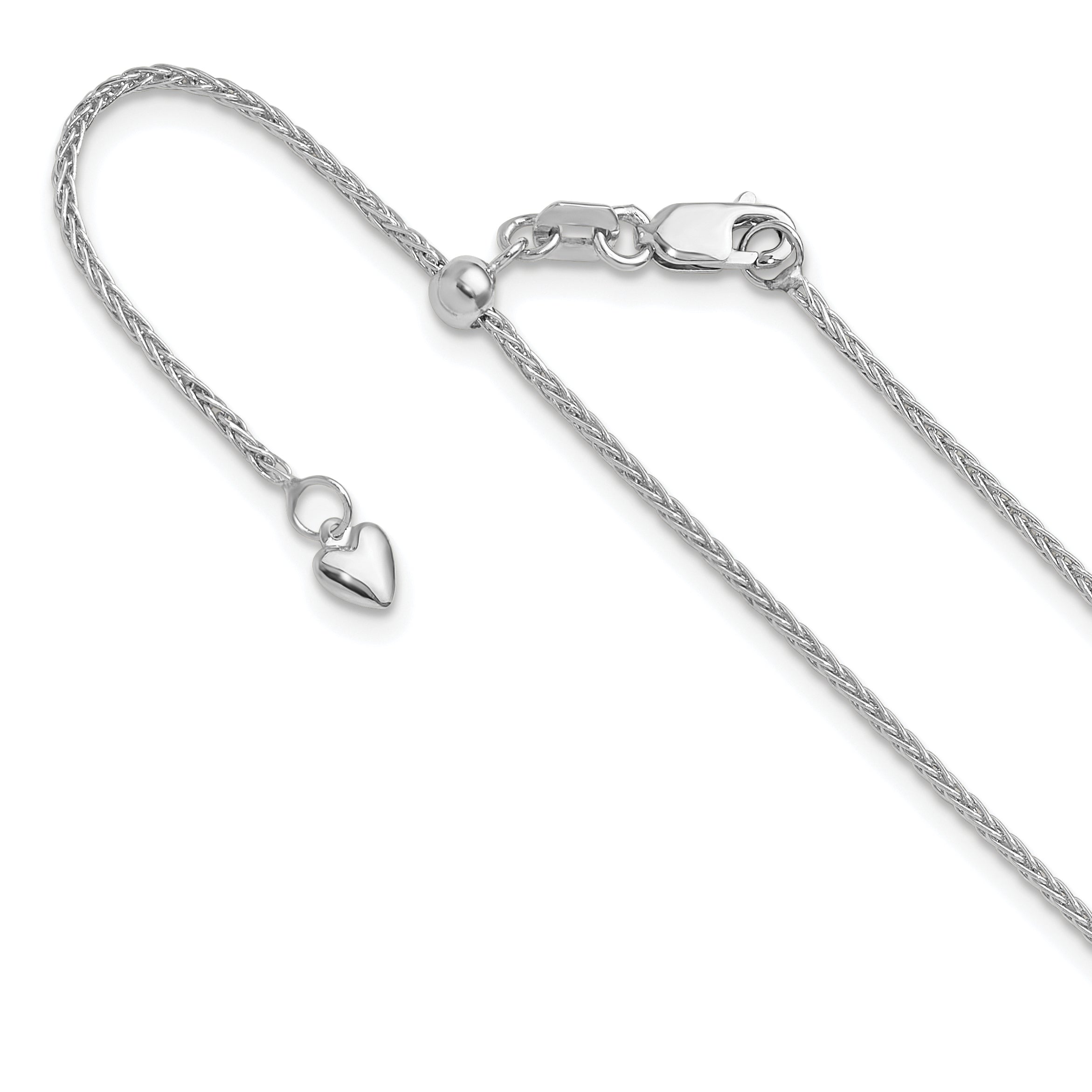 14K White Gold Adjustable 1.4mm Wheat Chain Main image