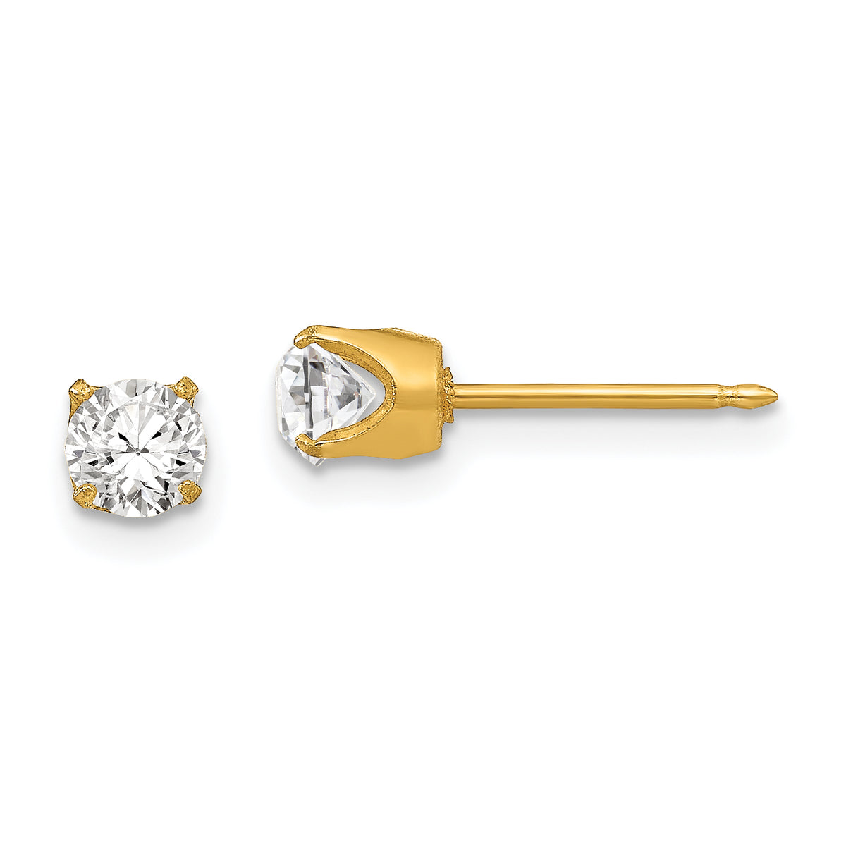 Inverness 24k Plated 5mm Austrian Crystal Earrings