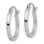 14K White Gold Polished Hoop Earrings with Rhodium Finish  Elegant, Hollow Design