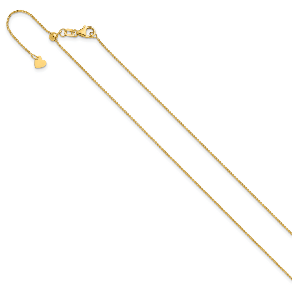 Adjustable Flat Cable Chain in 14K Yellow Gold