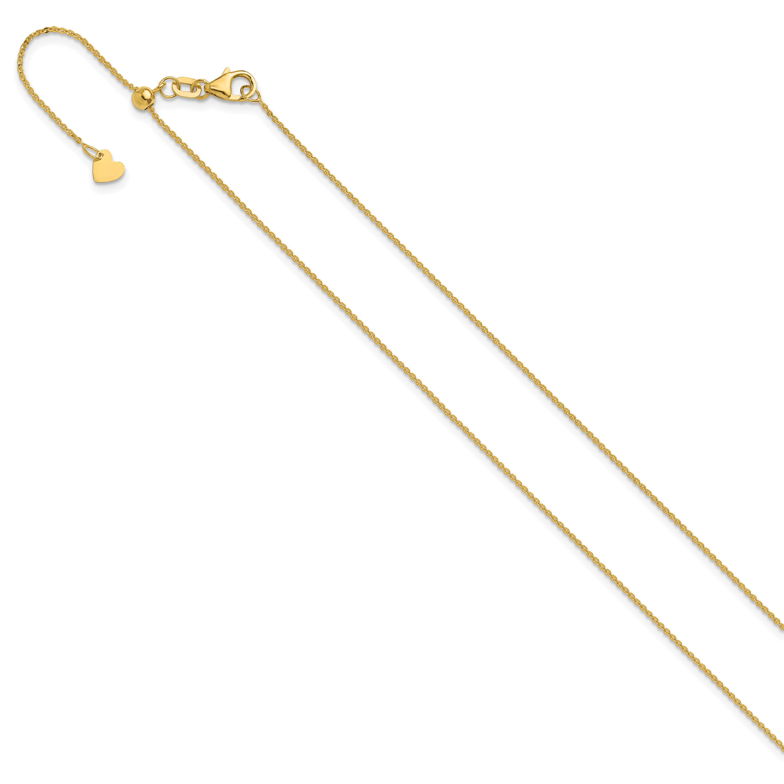 Adjustable Flat Cable Chain in 14K Yellow Gold