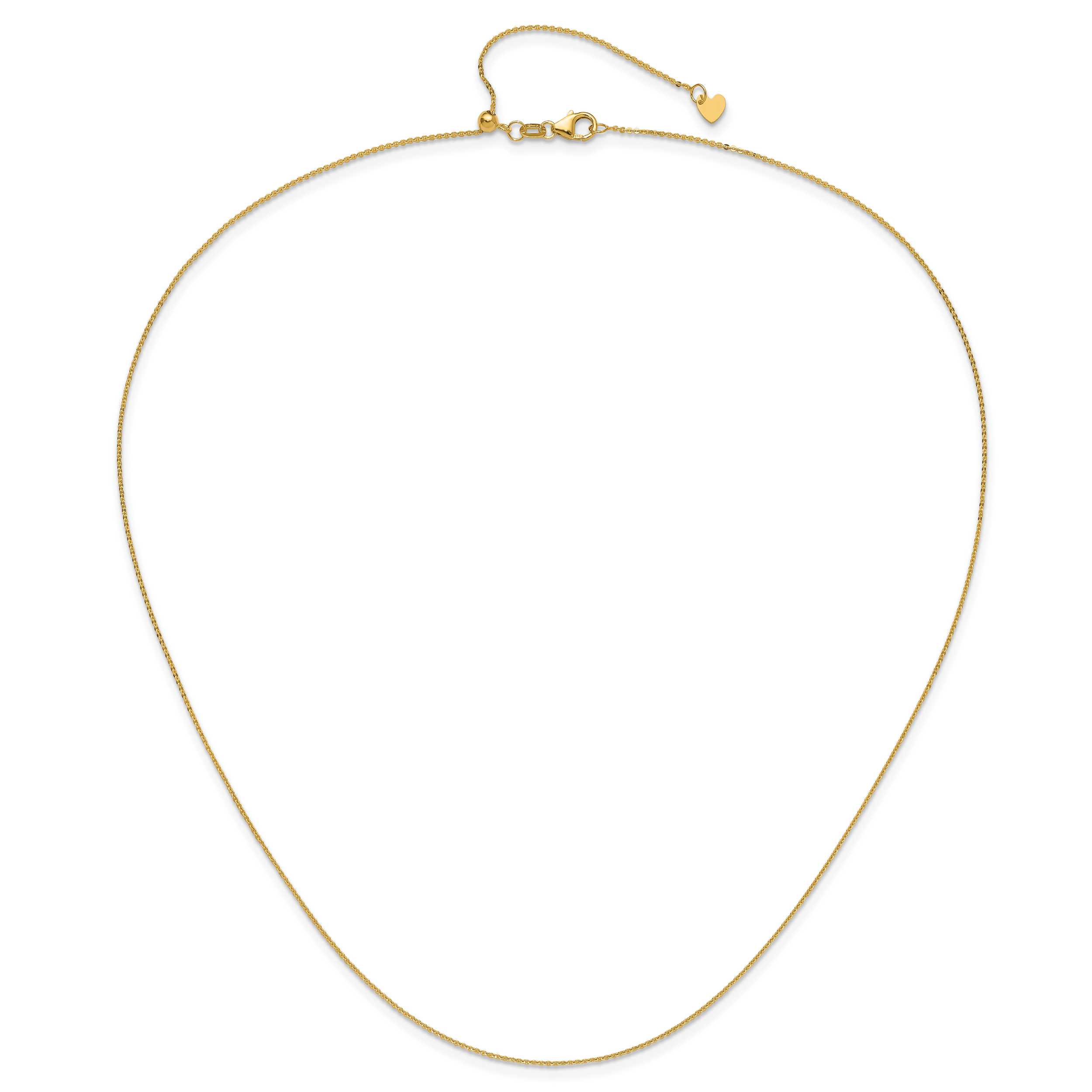 Adjustable Flat Cable Chain in 14K Yellow Gold