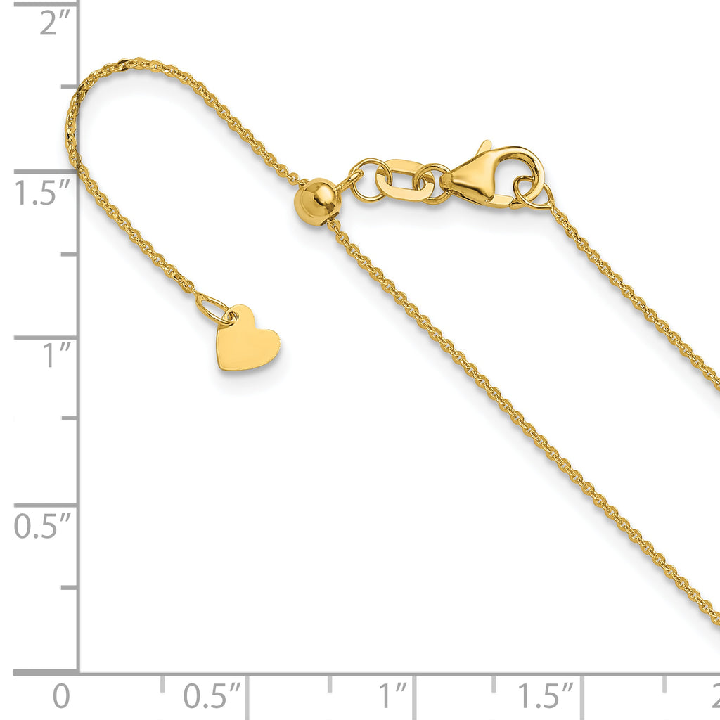Adjustable Flat Cable Chain in 14K Yellow Gold