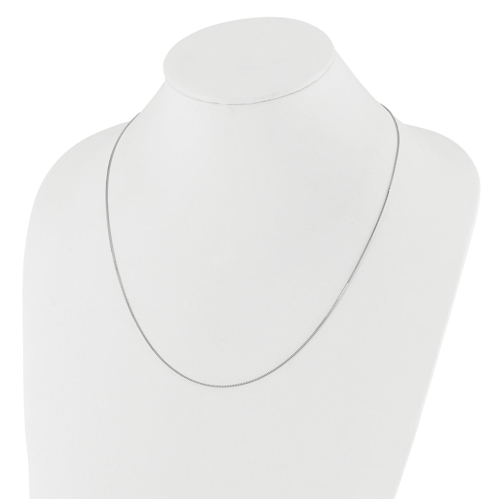 14K White Gold Adjustable .8mm Box Chain