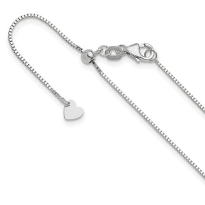 Rhodium-Plated Box Chain in 14K Gold, 22 to 30 Inch, 0.8mm - Sophia Jewelers