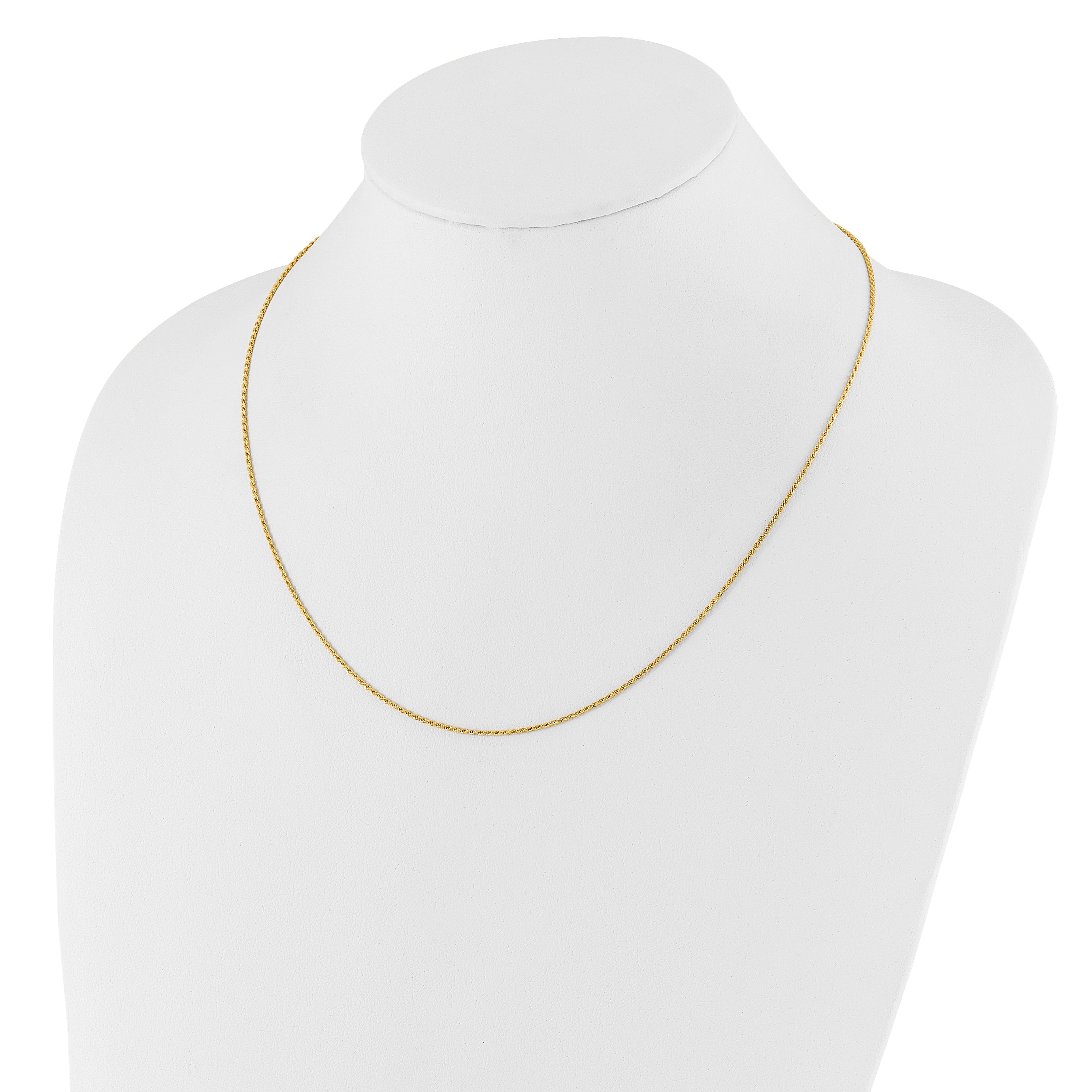 14K Adjustable 1.2mm Diamond Cut Rope Chain