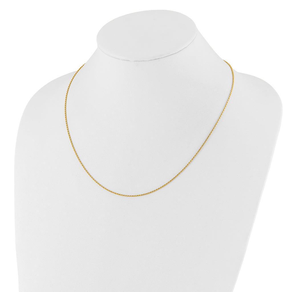 14K Adjustable 1.2mm Diamond Cut Rope Chain
