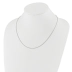 14K White Gold Adjustable 1.2mm Diamond Cut Rope Chain