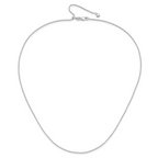 14K White Gold Adjustable 1.2mm Diamond Cut Rope Chain