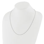 14K White Gold Adjustable 1.2mm Diamond Cut Rope Chain