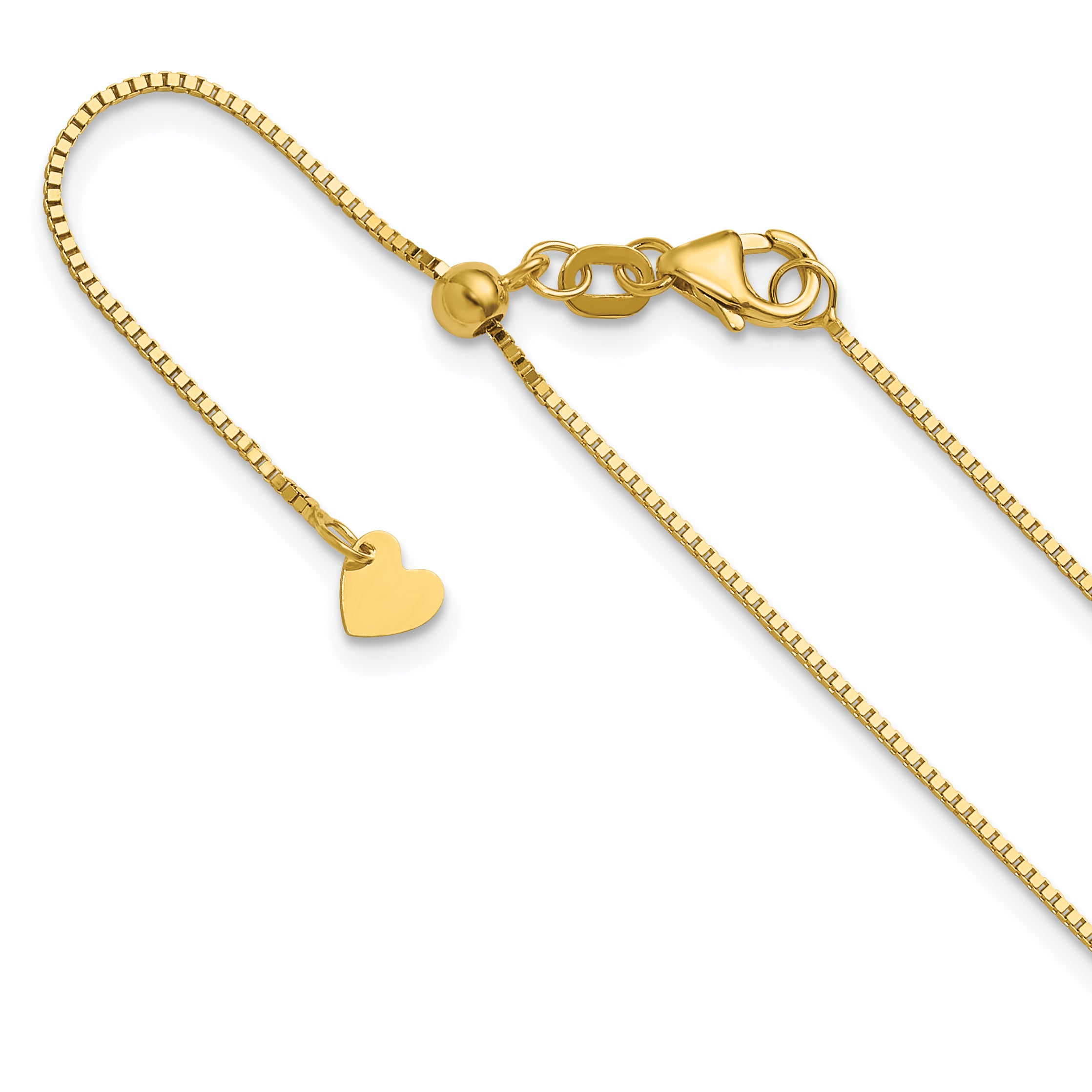 14K Adjustable .8mm Box Chain Main image