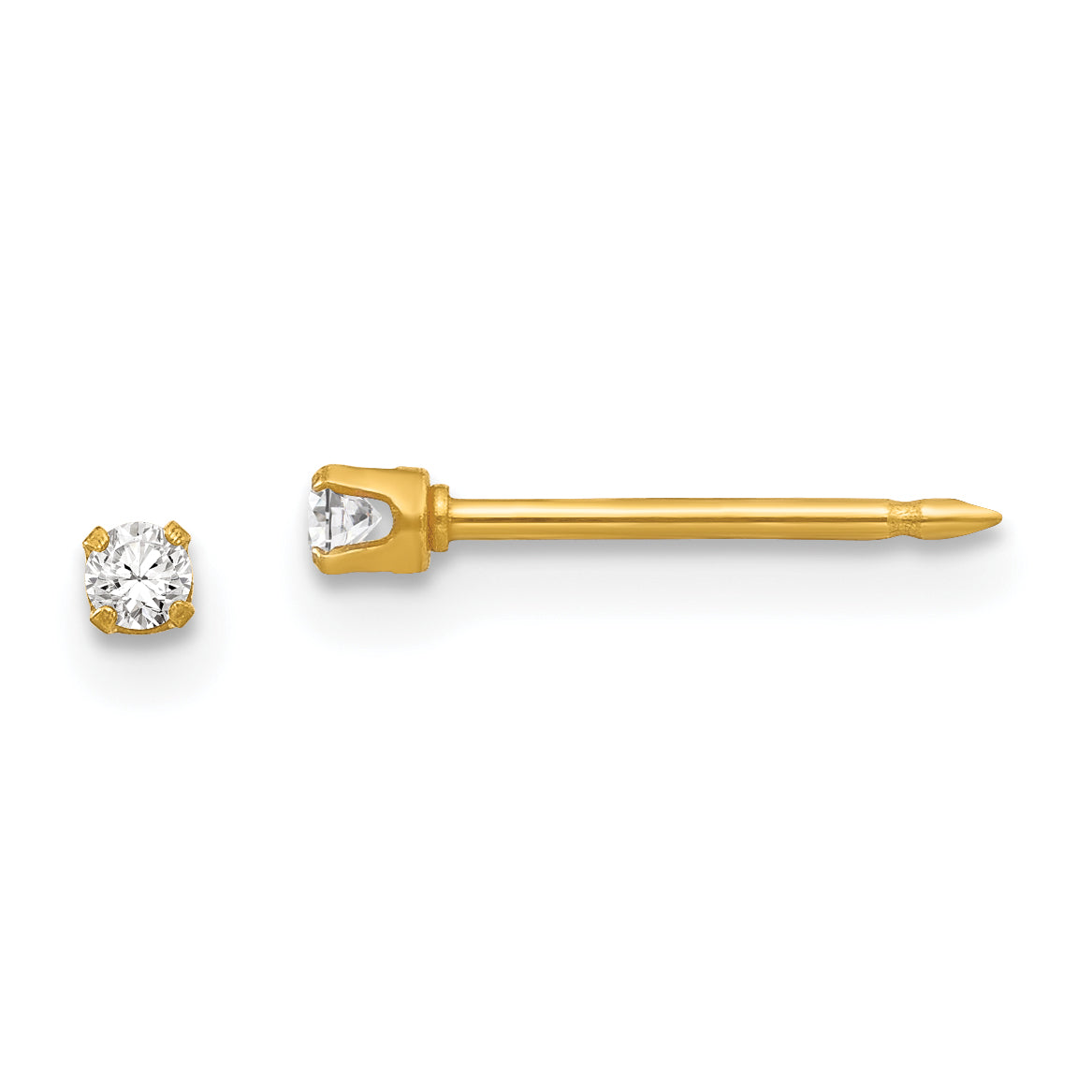 Inverness 24k Plated 2mm CZ Post Earrings Main image