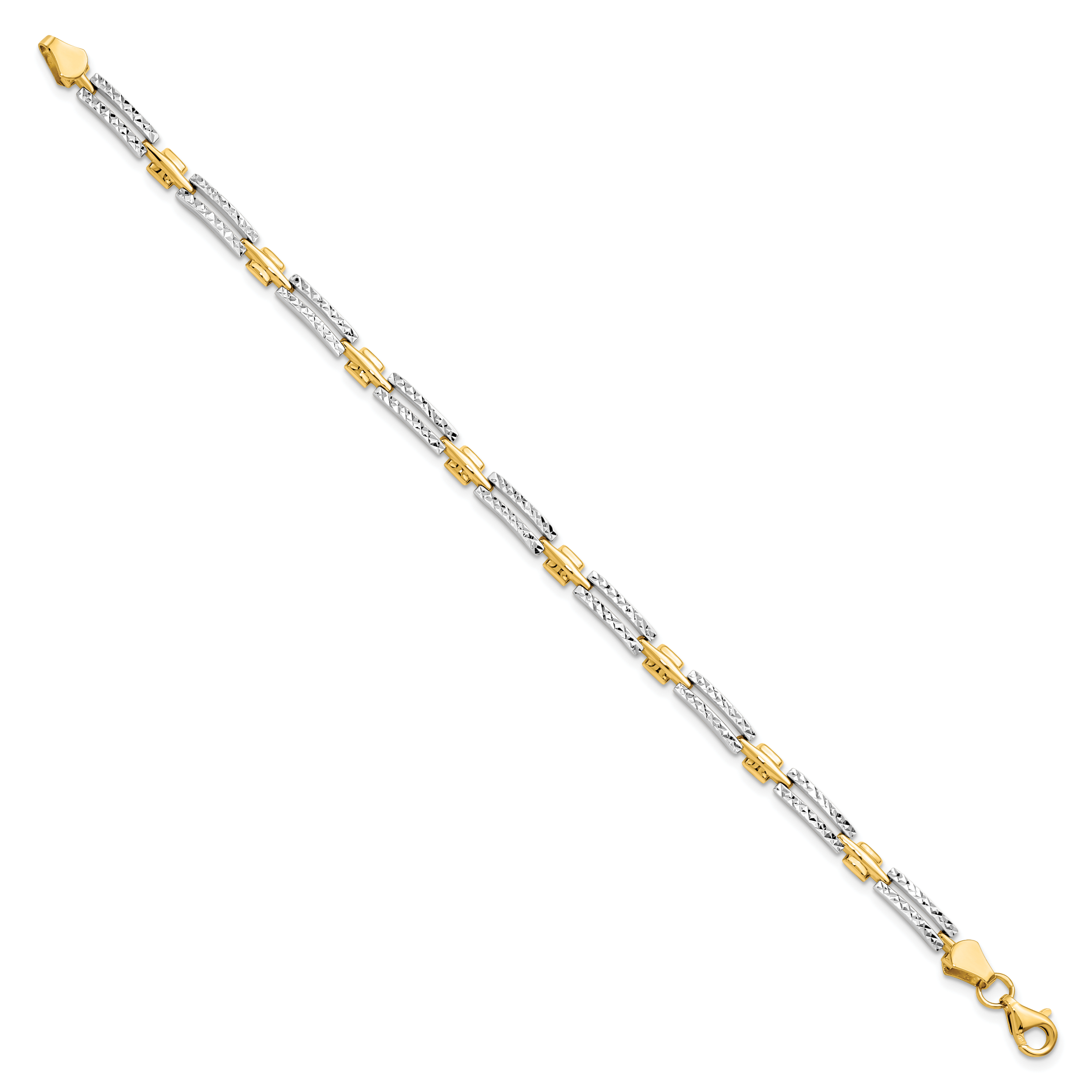 14K w/Rhodium D/C Bracelet