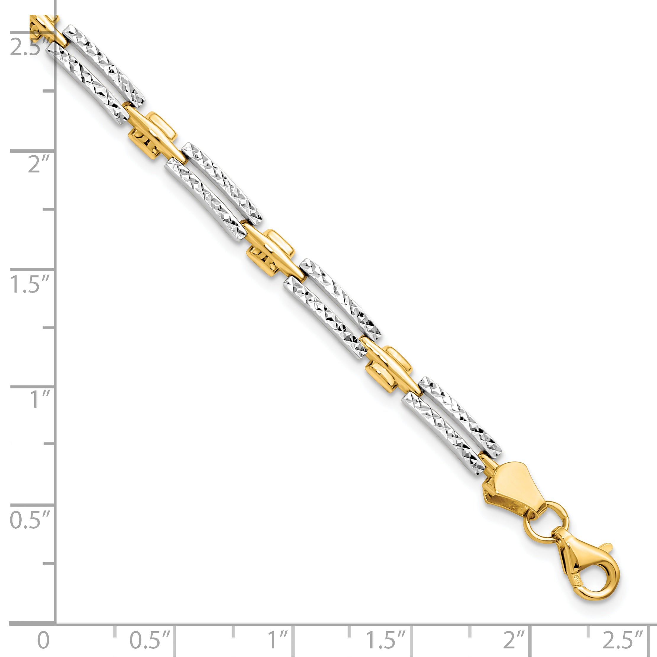 14K w/Rhodium D/C Bracelet