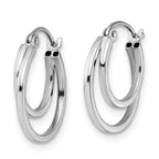14K White Gold Polished Hoop Earrings with Hinged Clasp  Elegant and Lightweight Design