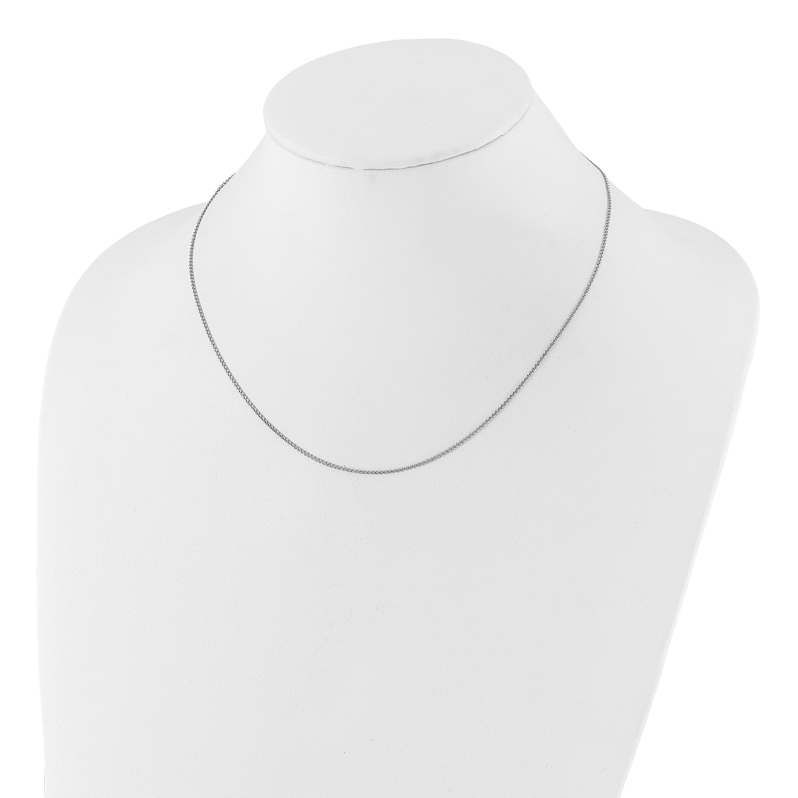 14K White Gold Adjustable 1.2 mm Diamond Cut Loose Rope Chain