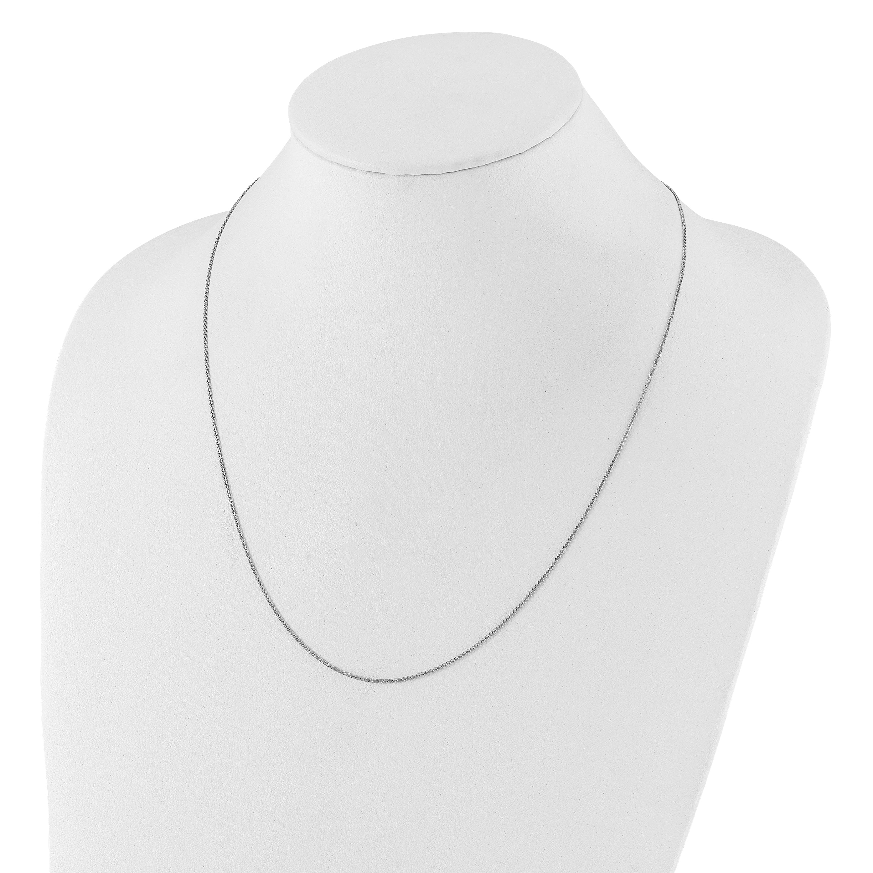 14K White Gold Adjustable 1.2 mm Diamond Cut Loose Rope Chain