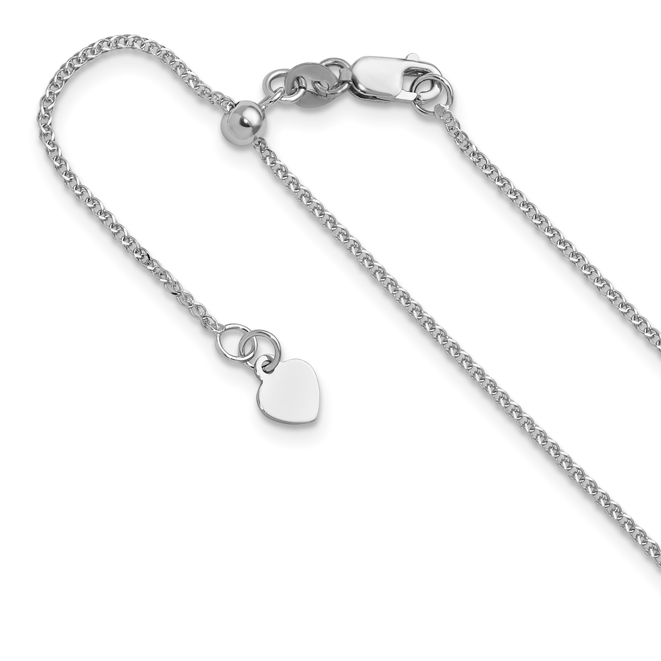 14K White Gold Adjustable 1.2 mm D/C Loose Rope Chain Main image