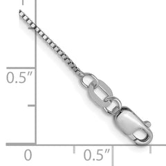 14K White Gold .7mm Box with Lobster Clasp Chain Anklet