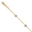 14K Two-tone Polished and Diamond-cut  Anklet