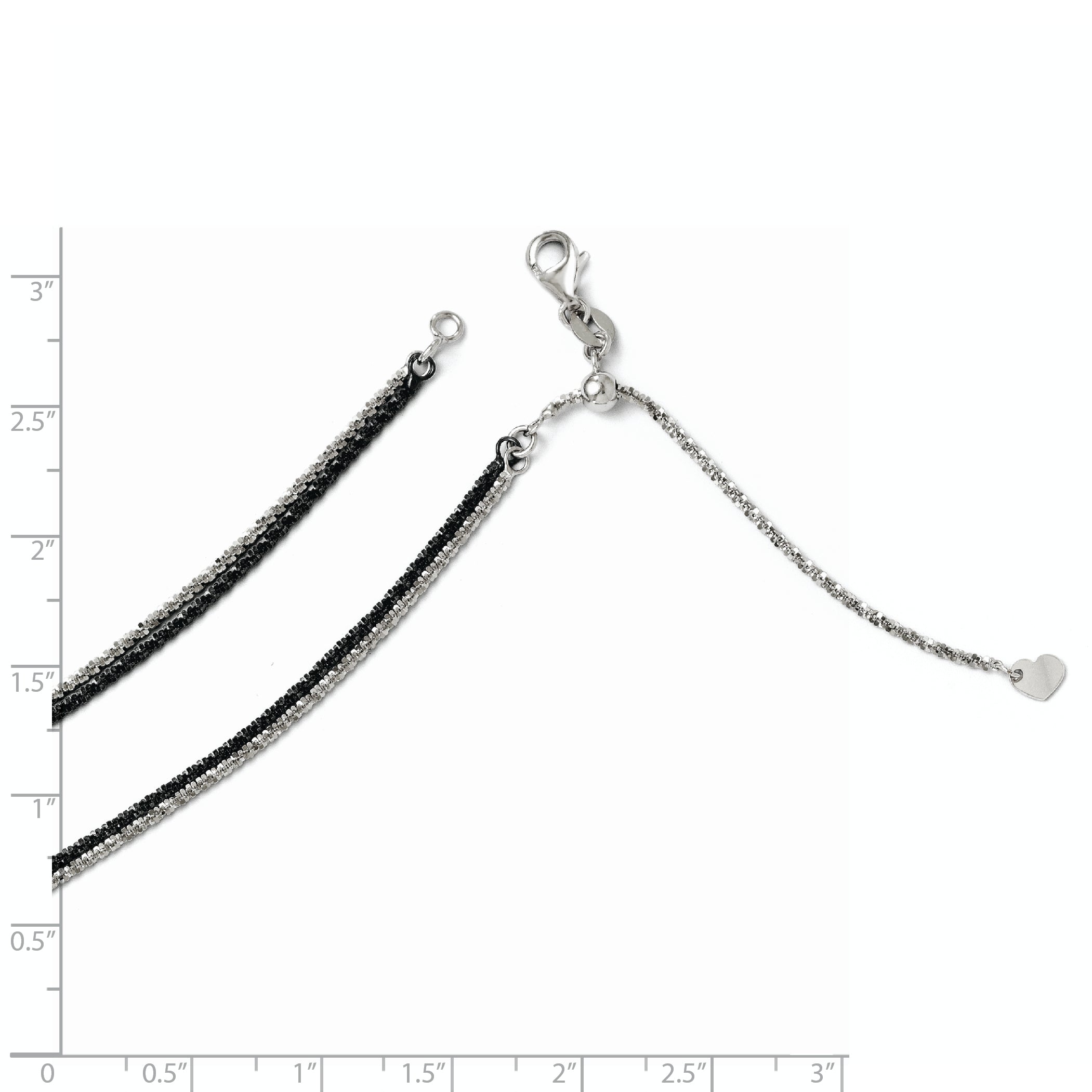 14K Black and White Adjustable Double Strand Necklace Secondary image