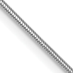 14K White Gold .8mm Round Snake Chain