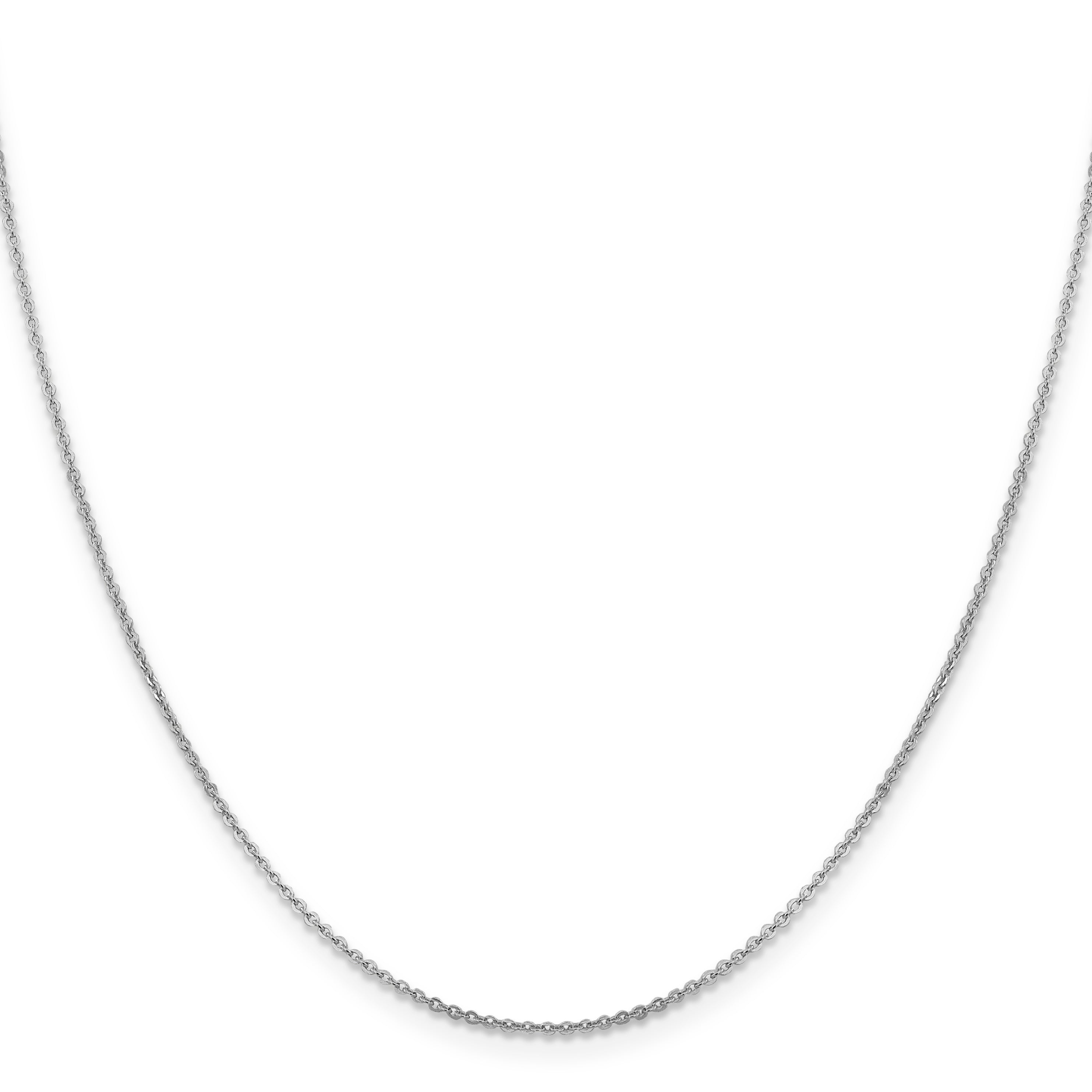 14K White Gold 1.4mm Flat Cable Chain