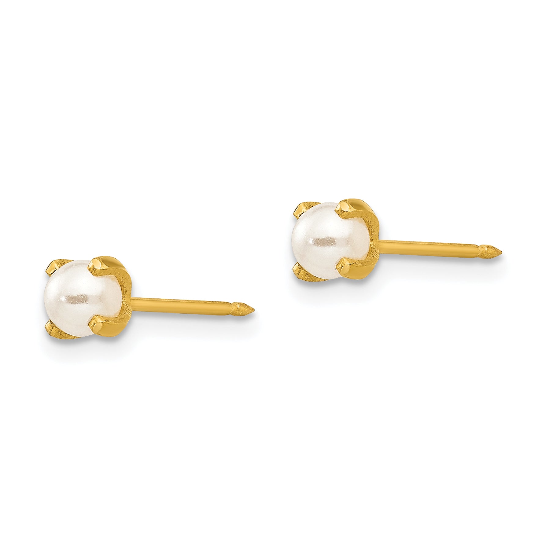 Sophia Jewelers 24k Gold Plated 4mm Cultured Pearl Earrings for Women Secondary image
