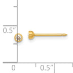 Inverness Stainless Steel 24K GP Crystal Bezel Post Earrings