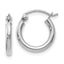 14K White Gold 2x12mm Polished Hoop Earrings
