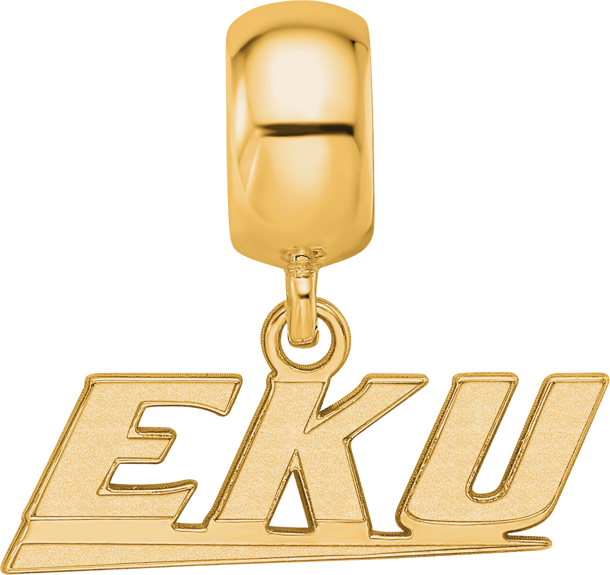 Sterling Silver Gold-plated LogoArt Eastern Kentucky University E-K-U Extra Small Dangle Bead Charm