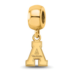 Sterling Silver Gold-plated LogoArt Appalachian State University Extra Small Dangle Bead Charm