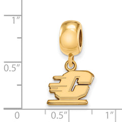 Sterling Silver Gold-plated LogoArt Central Michigan University Letter C Extra Small Dangle Bead Charm