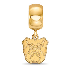 Sterling Silver Gold-plated LogoArt Butler University Bulldog Extra Small Dangle Bead Charm