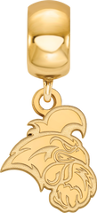 Sterling Silver Gold-plated LogoArt Coastal Carolina University Chanticleer Small Dangle Bead Charm