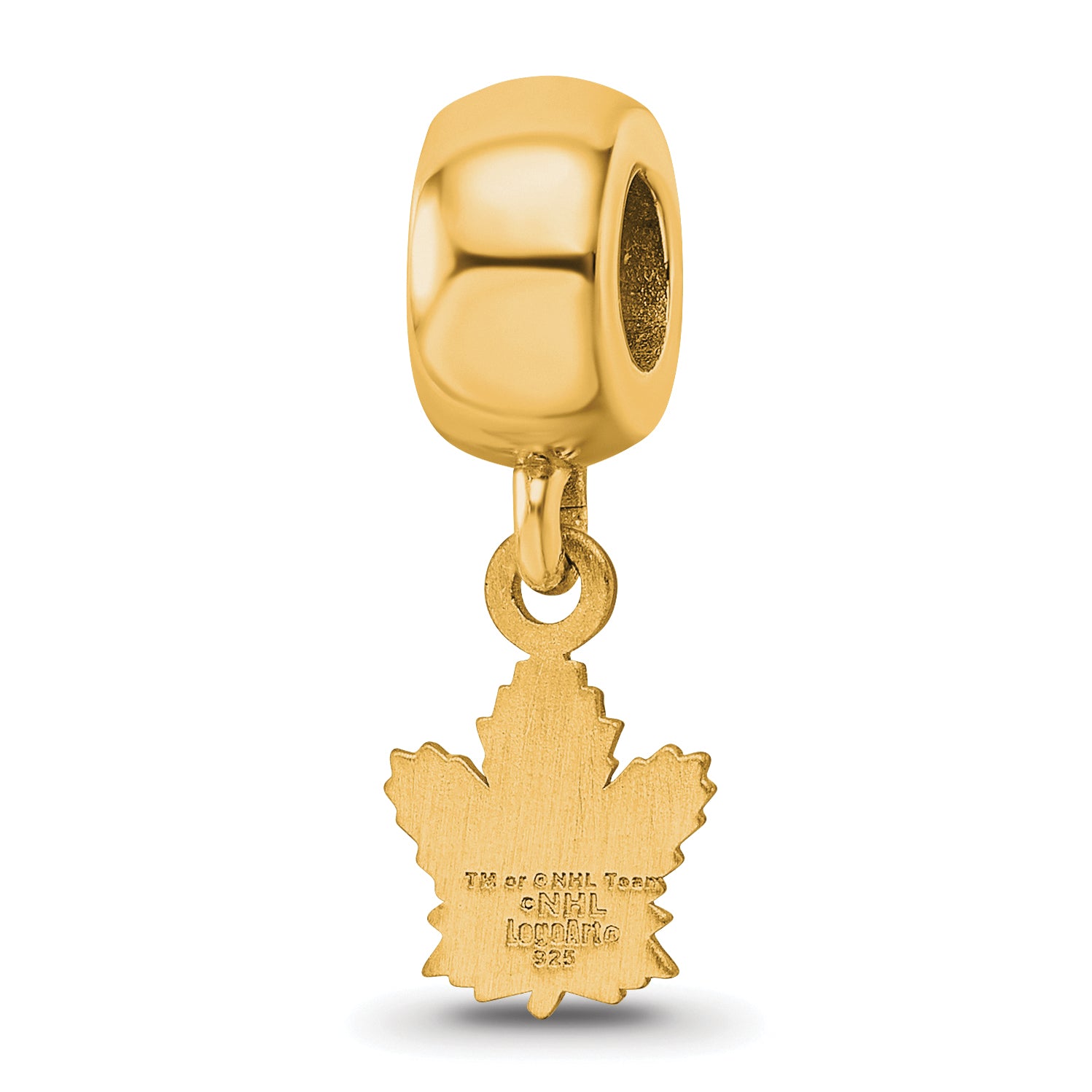 Sterling Silver Gold-plated NHL LogoArt Toronto Maple Leafs Extra Small Dangle Bead Charm