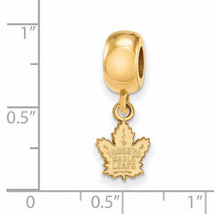 Sterling Silver Gold-plated NHL LogoArt Toronto Maple Leafs Extra Small Dangle Bead Charm