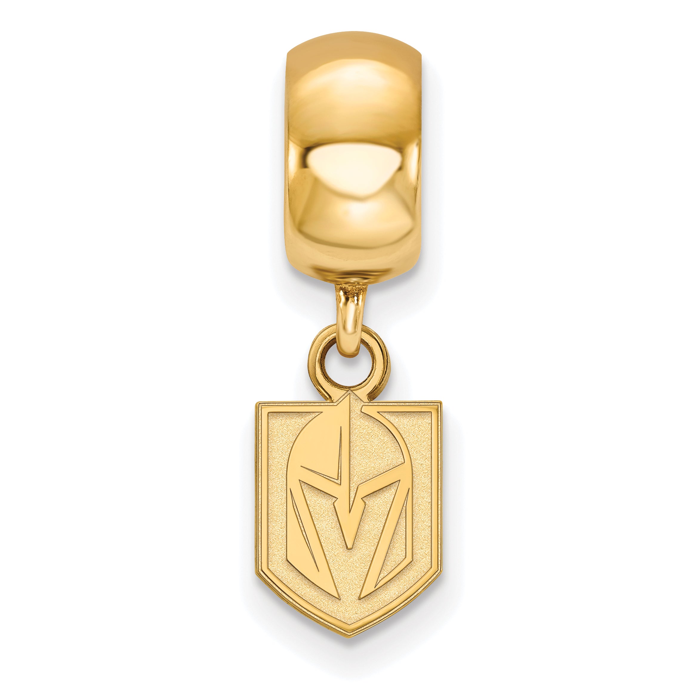 Sterling Silver Gold-plated NHL LogoArt NHL Vegas Golden Knights Extra Small Dangle Bead Charm